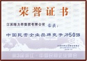 中國民營企業(yè)品牌競爭力50強(qiáng)