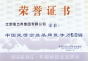 中國民營企業(yè)50強(qiáng)證書
